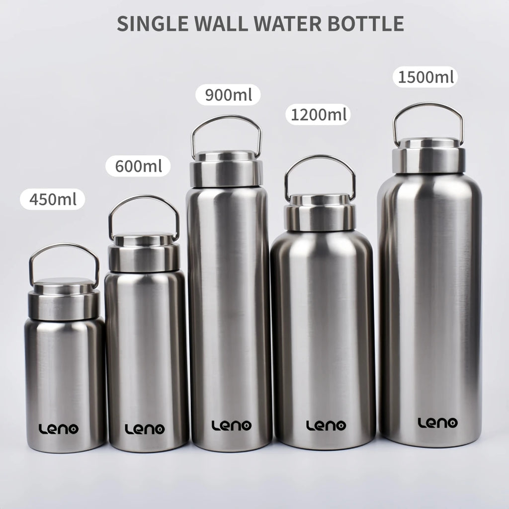 Gourde grande capacité en acier inoxydable simple paroi, robuste, pour camping, sport et salle de gym