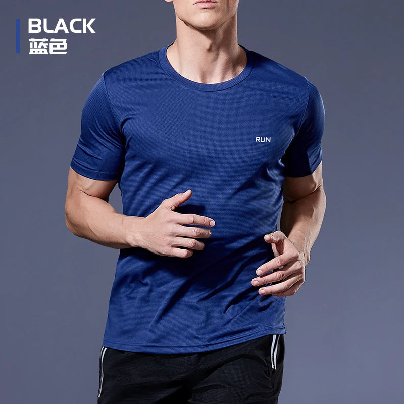Sport Shirt  2024 Summer New 100% Polyester White Solid T Shirt Men Causal O-neck Basic T-shirt Male High Quality Running Tops