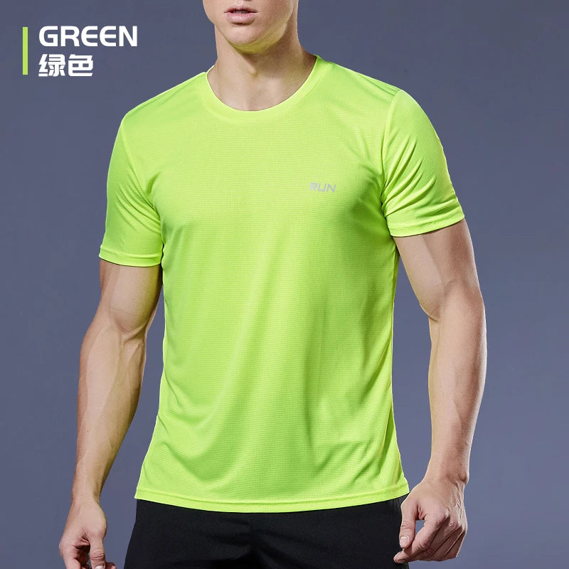 Sport Shirt  2024 Summer New 100% Polyester White Solid T Shirt Men Causal O-neck Basic T-shirt Male High Quality Running Tops