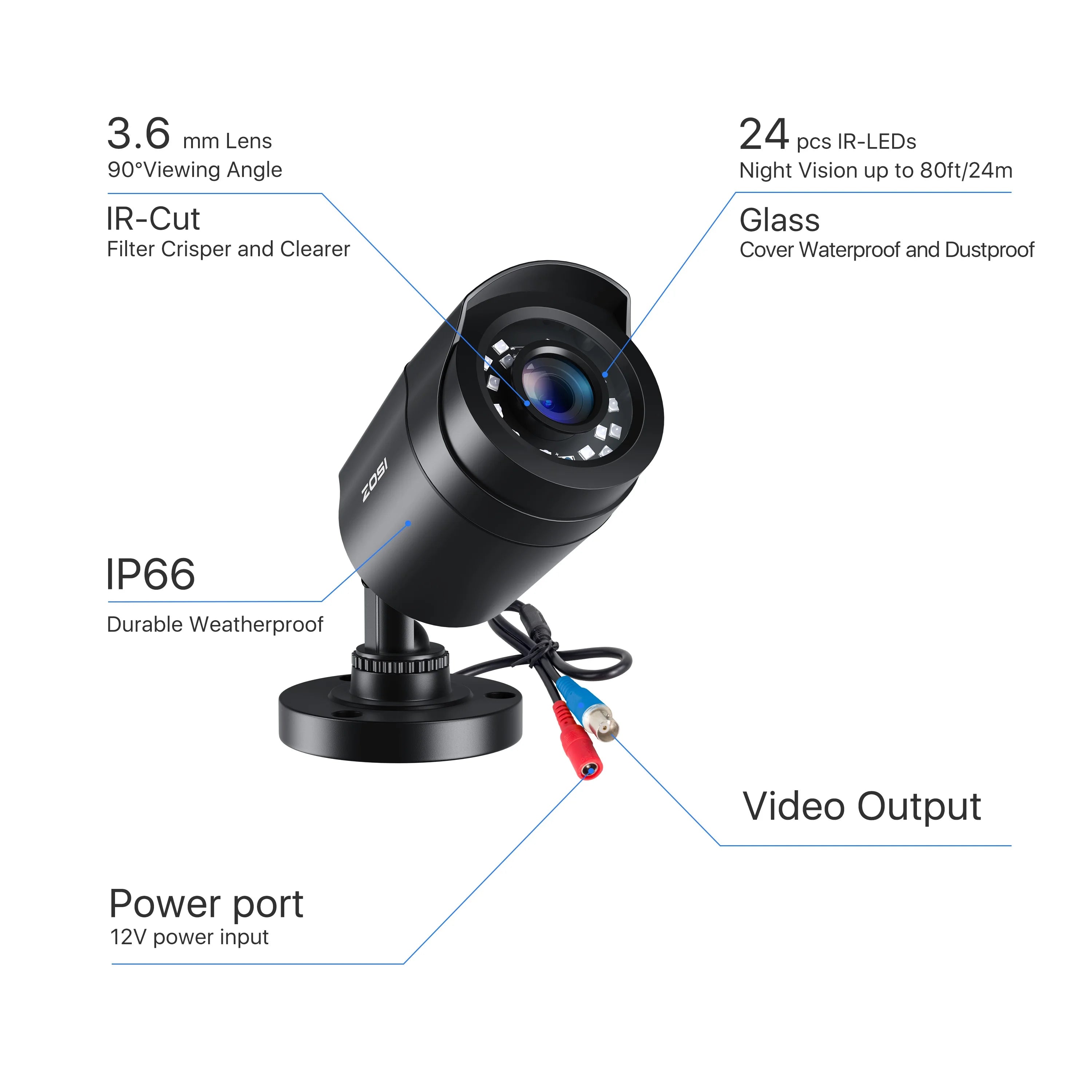 ZOSI 1080P Security Camera System 8CH Wired DVR Kit for Outdoor Indoor with Waterproof Night Vision CCTV Video Surveillance Set