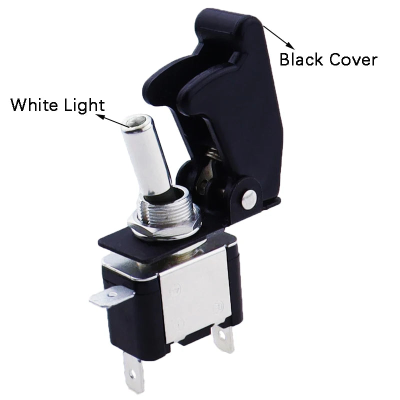 Auto Car Boat Truck Illuminated Led Toggle Switch With Safety Aircraft Flip Up Cover Guard Red Blue Green Yellow White 12V20A