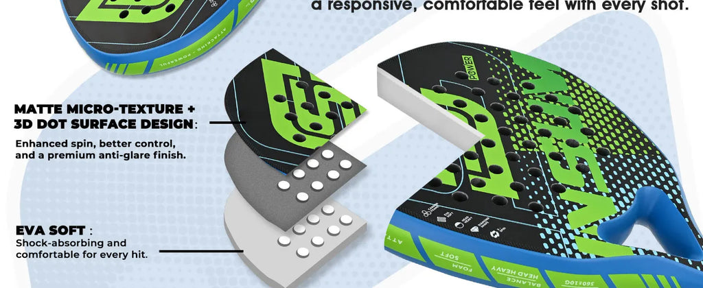 Padel Tennis Racket Carbon Fiber Diamond Shape EVA Core Power Control Padel Racquet for Advanced Players