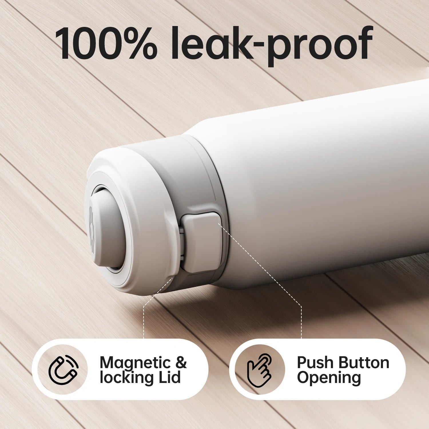Fjbottle 710/950ml Magnetic Lid Insulated Water Bottle with Phone Mount,  thermal water bottle for Outdoor