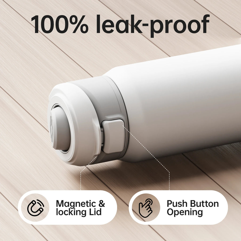 Fjbottle 710/950ml Magnetic Lid Insulated Water Bottle with Phone Mount,  thermal water bottle for Outdoor