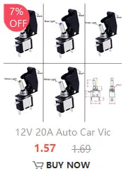 Auto Car Boat Truck Illuminated Led Toggle Switch With Safety Aircraft Flip Up Cover Guard Red Blue Green Yellow White 12V20A