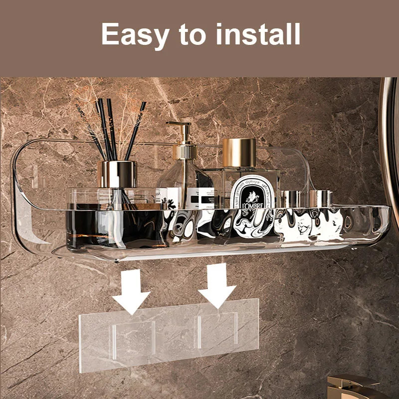 Acryli Bathroom Shelf No Drill Organizer Shower Storage Rack Washstand Cosmetics Storage Rack Wall Mounted Toilet Shampoo Holder