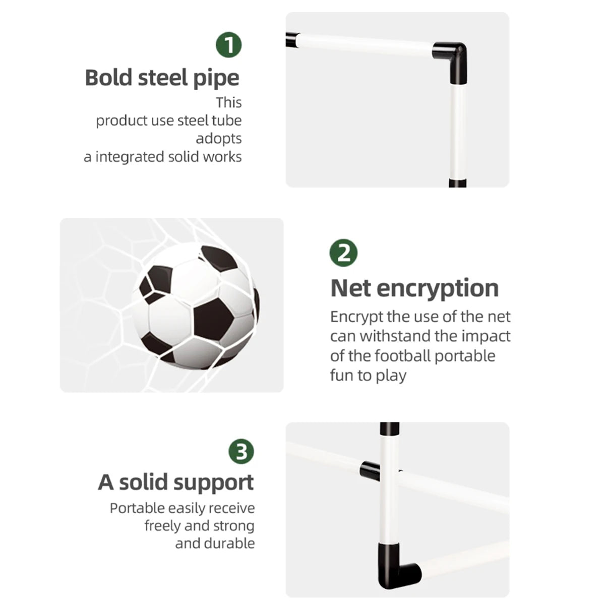 Football Sports Toys Game, Children's Foldable Football Goal with Pump and Ball Outdoor Lawn Soccer Training Gifts for Kids