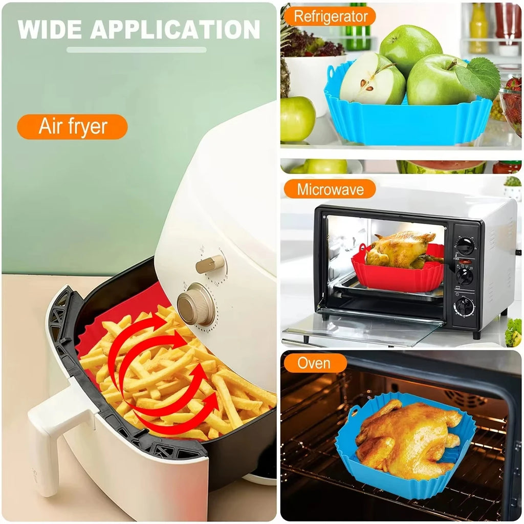 Plateau silicone carré pour air fryer et barbecue