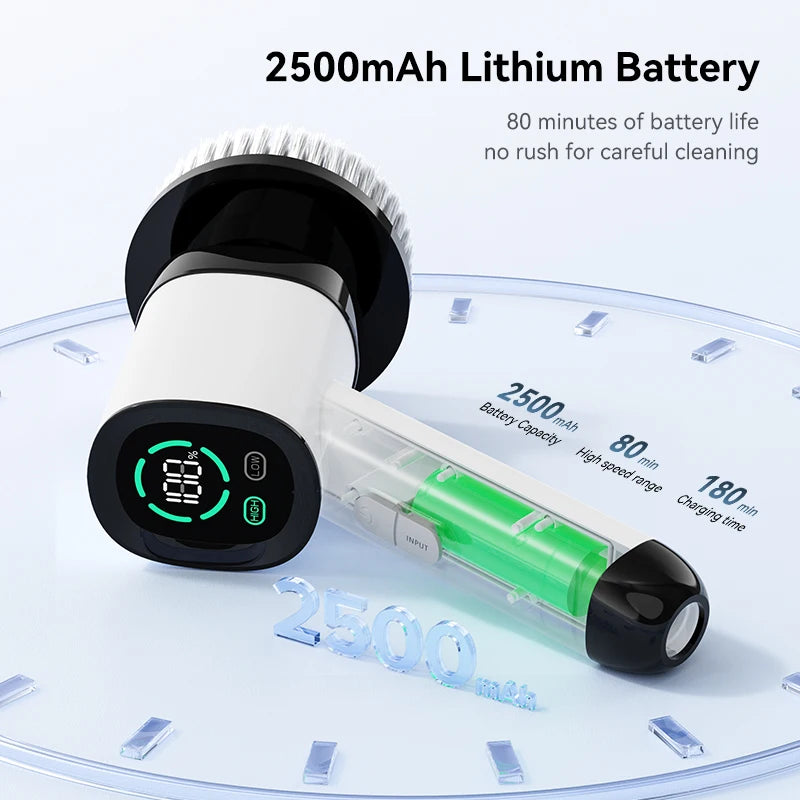 Electric Cleaning Brush Cordless Handheld Shower Scrubber Spin Cleaner Multifunctional Cleaner with 7PCS Heads Bathroom Kitchen