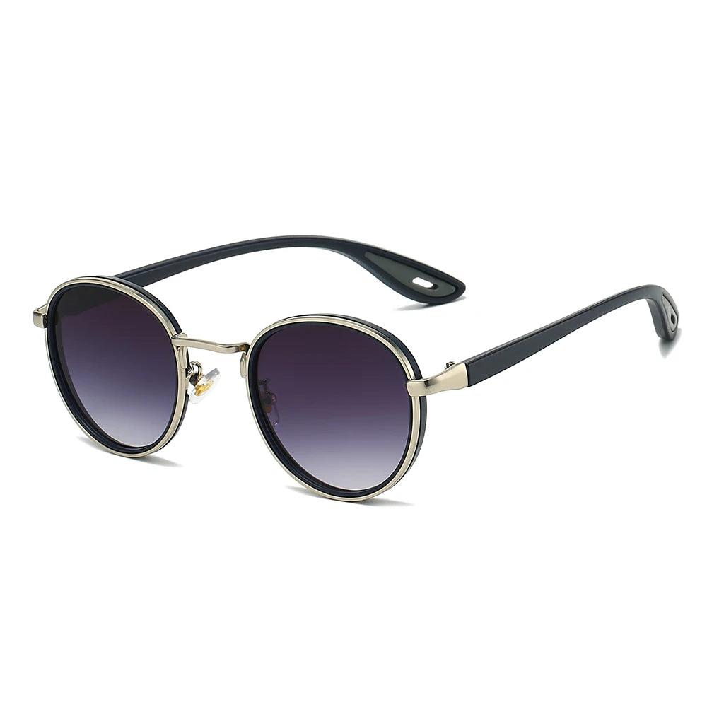 GM LUMIAS Vintage Round Sunglasses Men 2025 New Punk Fashion Shades Women Trendy Luxury Brand Design Casual Anti-UV Sun Glasses