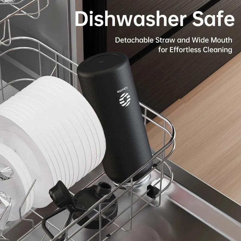 Fjbottle Gobelet thermos en acier inoxydable, gourde isotherme portable pour garder au frais en extérieur
