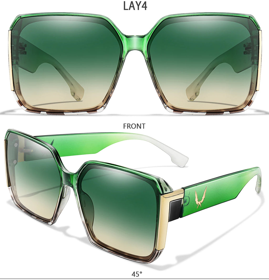 Luxury Vacation Sunglasses for Women and Men Trendy Street Square Shades with UV protection for Outdoor Hiking, Cycling Travel