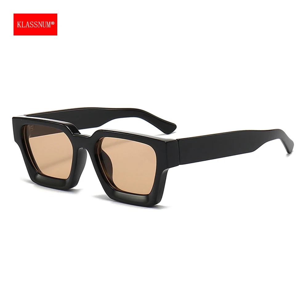KLASSNUM Men Square Frame Sunglasses 2026 Luxury Brand Designer Sun Glasses Retro Trendy Shades UV400 Unisex Women Glasses New
