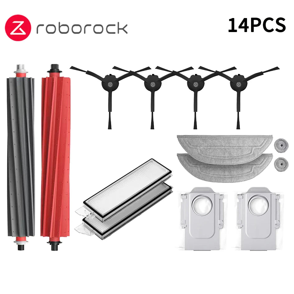 Roborock S8 MaxV Ultra Robot Vacuum Spare Parts Main Side Brushes Mop Cloths HEPA Filters Dust Bags Accessories