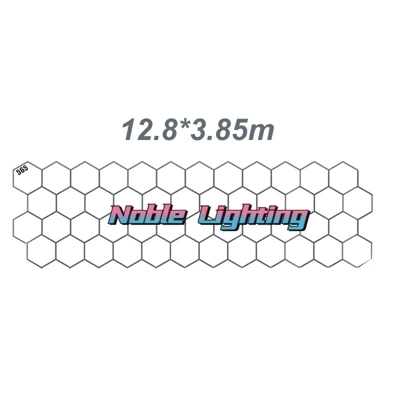 4x8M Garage Barbershop Gym Led Ceiling Light Hexagon Light 110V-240V Honeycomb Led Customized for Auto Car Detailing Workshop