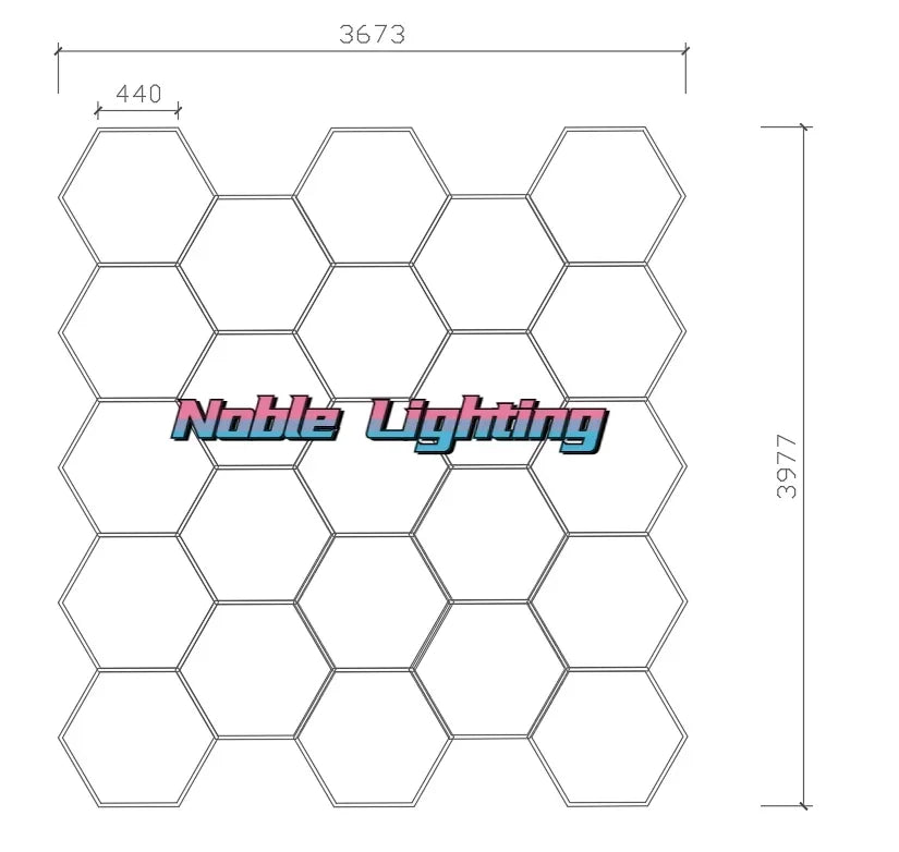 4x8M Garage Barbershop Gym Led Ceiling Light Hexagon Light 110V-240V Honeycomb Led Customized for Auto Car Detailing Workshop