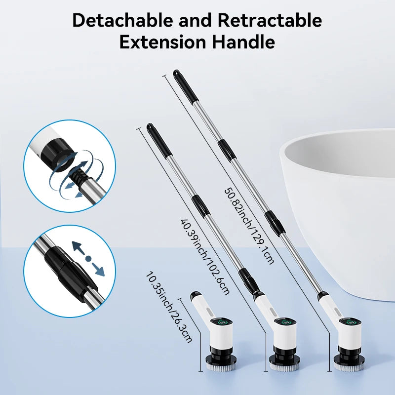 Electric Cleaning Brush Cordless Handheld Shower Scrubber Spin Cleaner Multifunctional Cleaner with 7PCS Heads Bathroom Kitchen