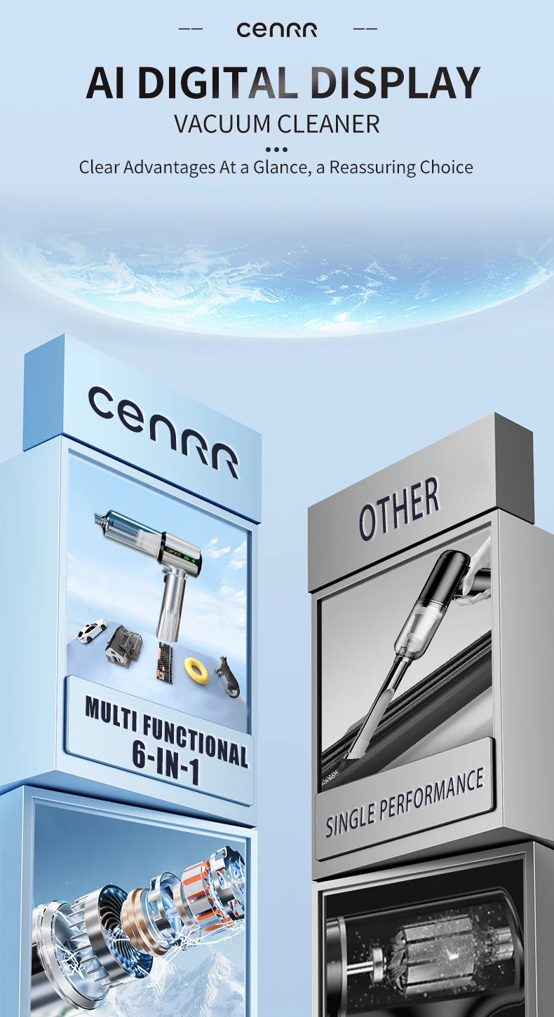 CENRR New Car Vacuum Cleaner Powerful Mini Portable Vacuum Cleaner for Home Appliance Handheld Blower Gift a Birthday Present