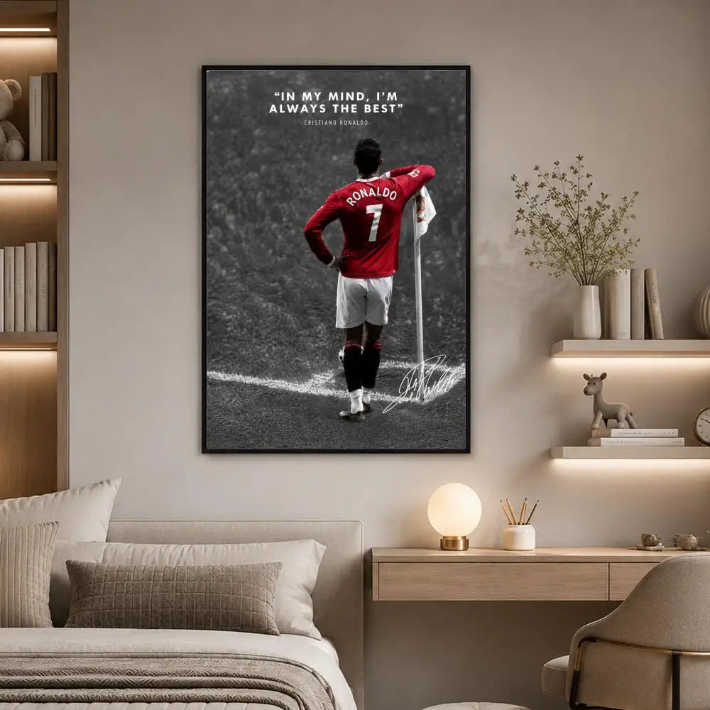 S-occer Sport Player Portrait Poster High-Definition Waterproof Eco-Friendly Non-fading For Kitchen Bathroom Wall Bedroom Decor