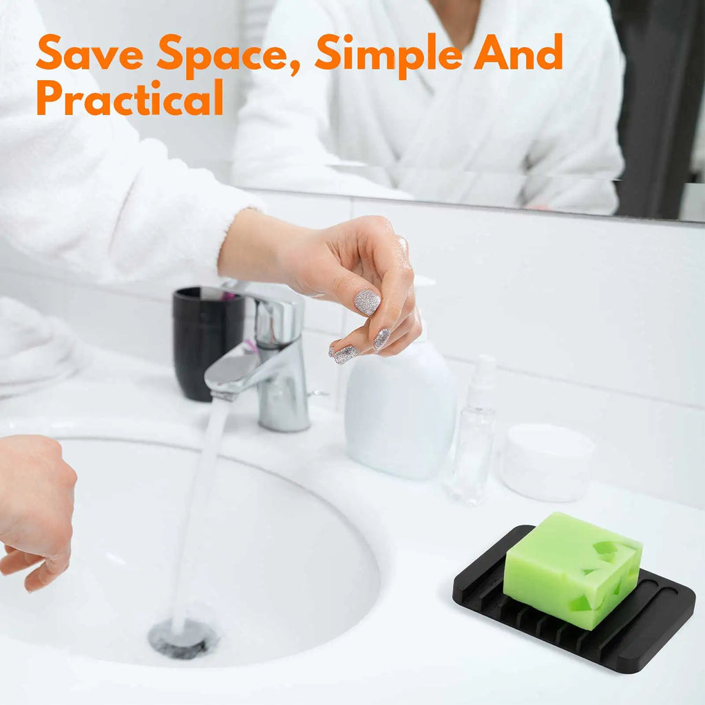 Porte-savon silicone antidérapant avec égouttoir