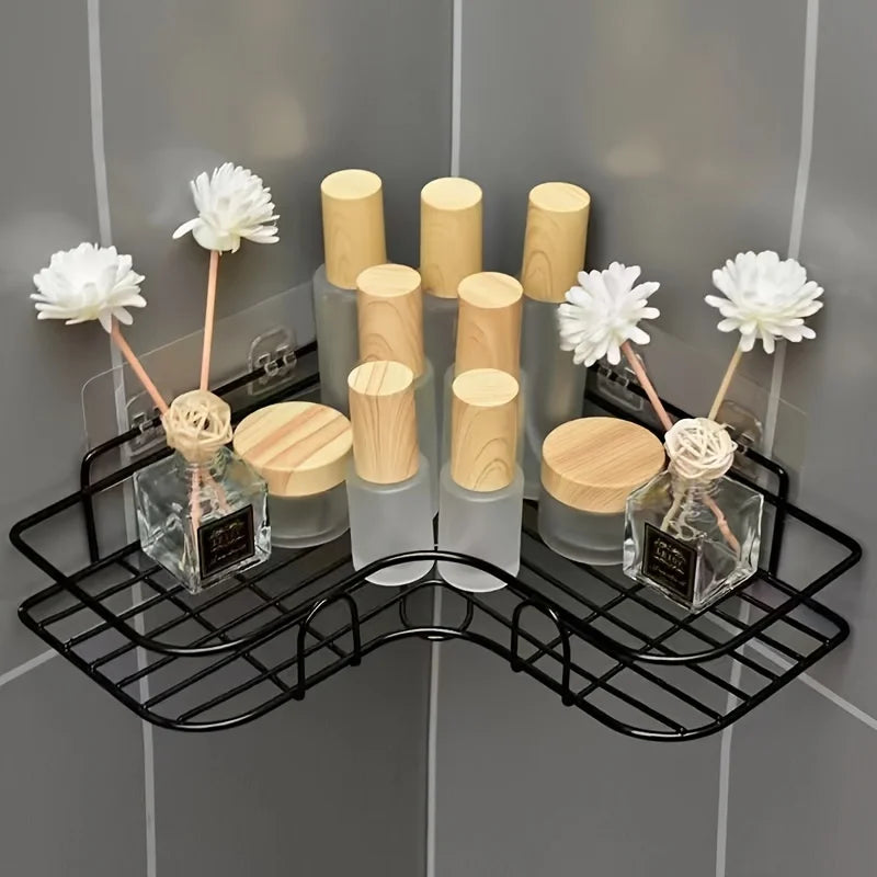 Bathroom Shelf, Shower Caddy Rack, Bathroom Kitchen No Punching Triangle Storage Rack, Shower Shelf, Shampoo Storage Rack Holder
