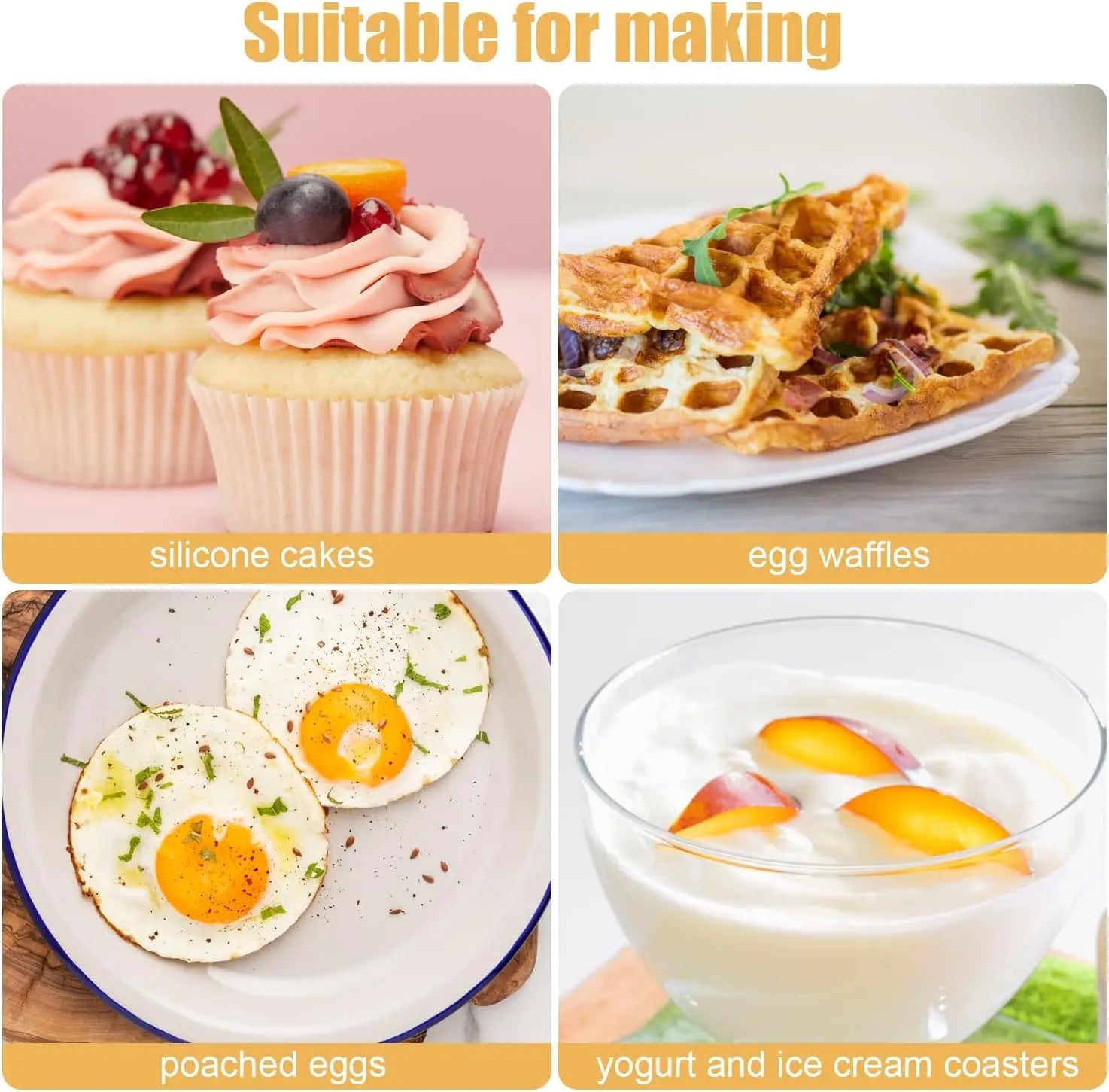 Moules silicone pour œufs et muffins — air fryer et four