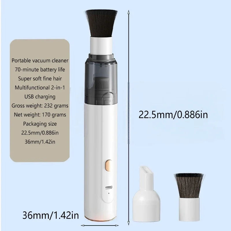 Portable Mini Handheld Vacuum Cleaner 3-in-1 Suction/Blow/Water Absorption Strong Suction for Car Coffee Powder Desktop Cleaning