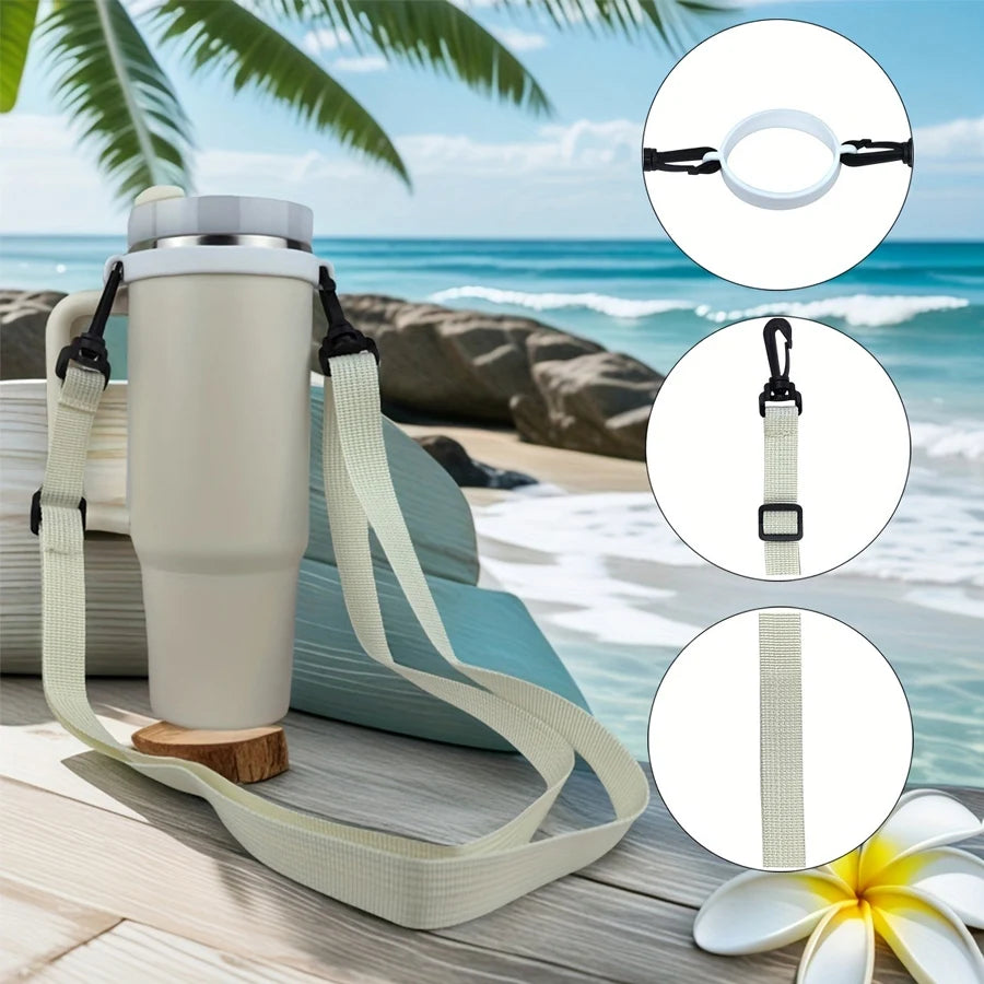 Bandoulière réglable en polyester haute qualité pour gourde, durable, compatible avec la plupart des bouteilles, idéale pour le voyage