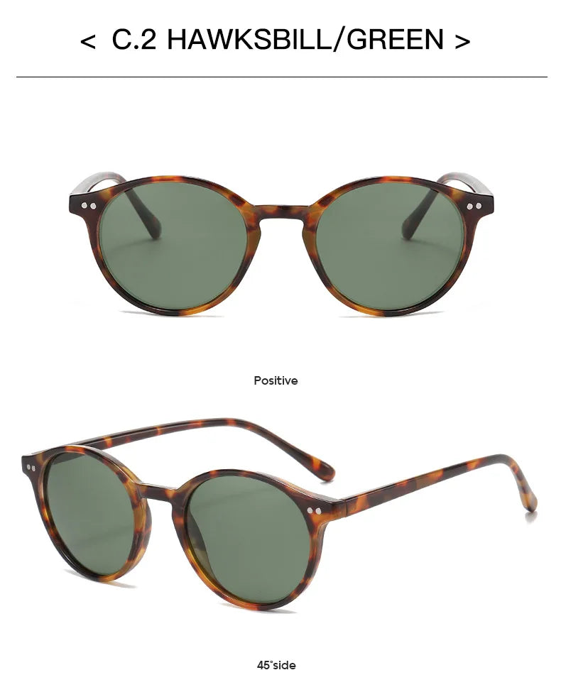Retro Round Polarized Sunglasses Men Women Classic Leopard Frame Sun Glasses Fashion Black Driving Male Female Goggles UV400