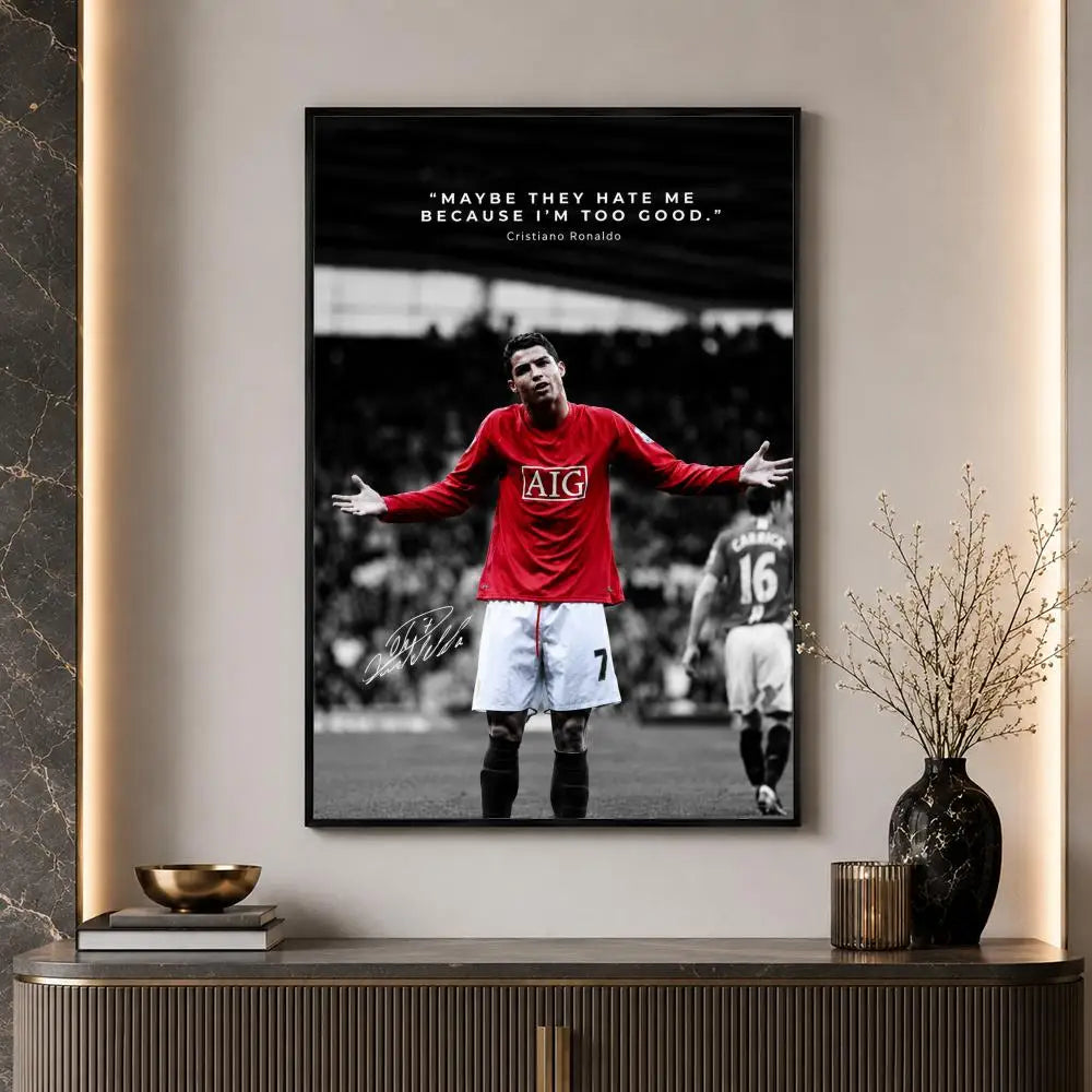 S-occer Sport Player Portrait Poster High-Definition Waterproof Eco-Friendly Non-fading For Kitchen Bathroom Wall Bedroom Decor