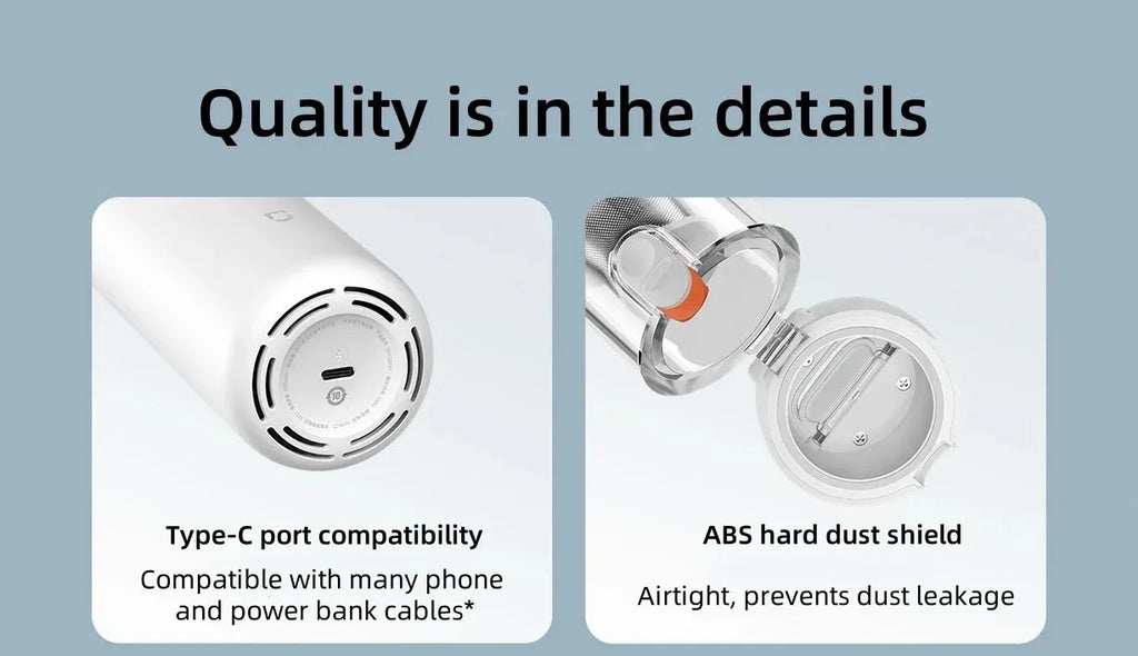 Original NEW MIJIA Portable Handheld Vacuum Cleaner For Home Car Mini Wireless Dust Catcher Collector 13000PA Cyclone Suction CN