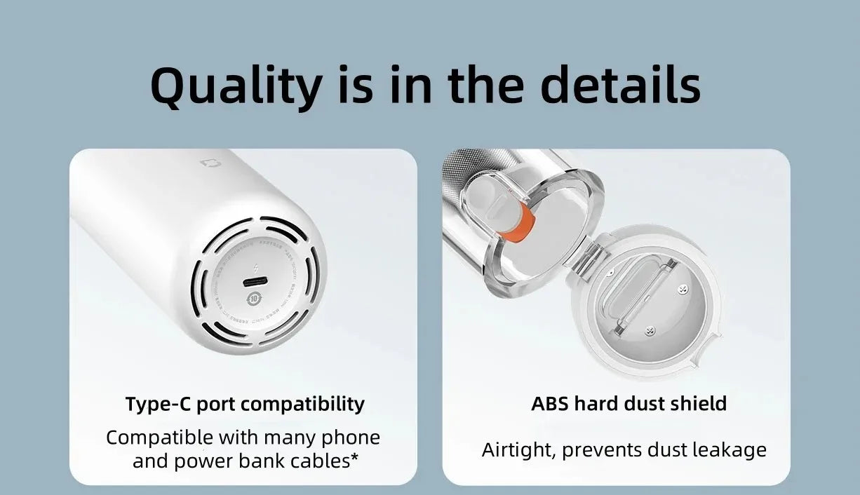 Original NEW MIJIA Portable Handheld Vacuum Cleaner For Home Car Mini Wireless Dust Catcher Collector 13000PA Cyclone Suction CN