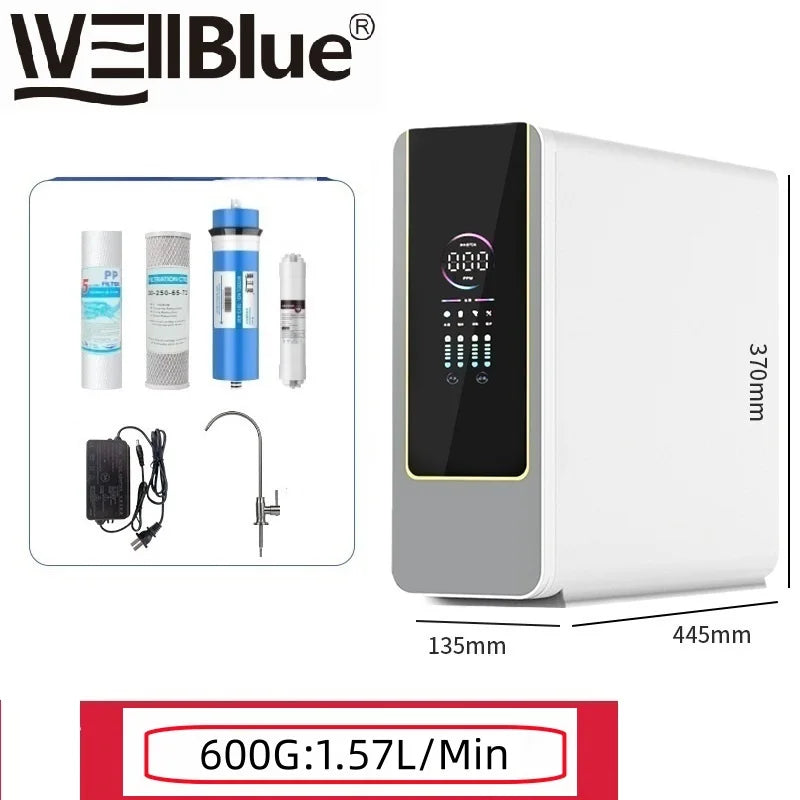 Kitchen Water Purifier Reverse Osmosis Water Filtration Water Purifier System 600G/800G Flow Rate, Reduced TDS, , 2:1 Drainage Ratio