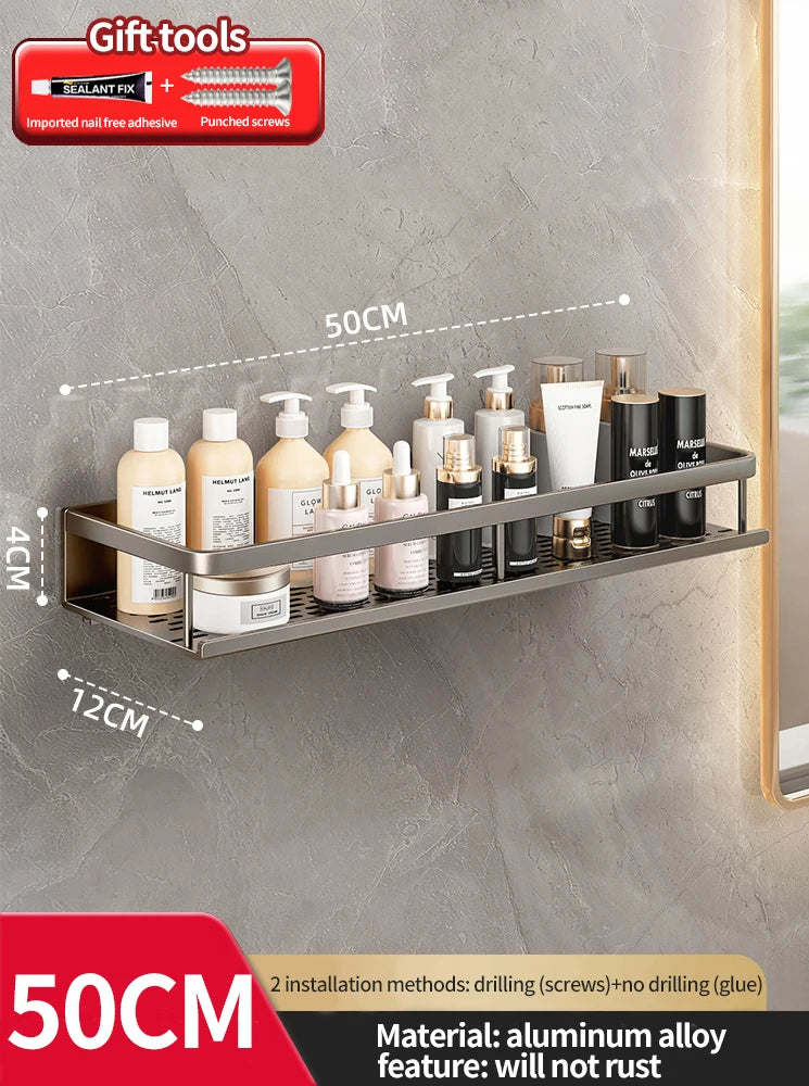 Bathroom Rack Bathroom Shelf Toilet Space Aluminum Hanging Rack Bathroom Organizer Hang on the Wall