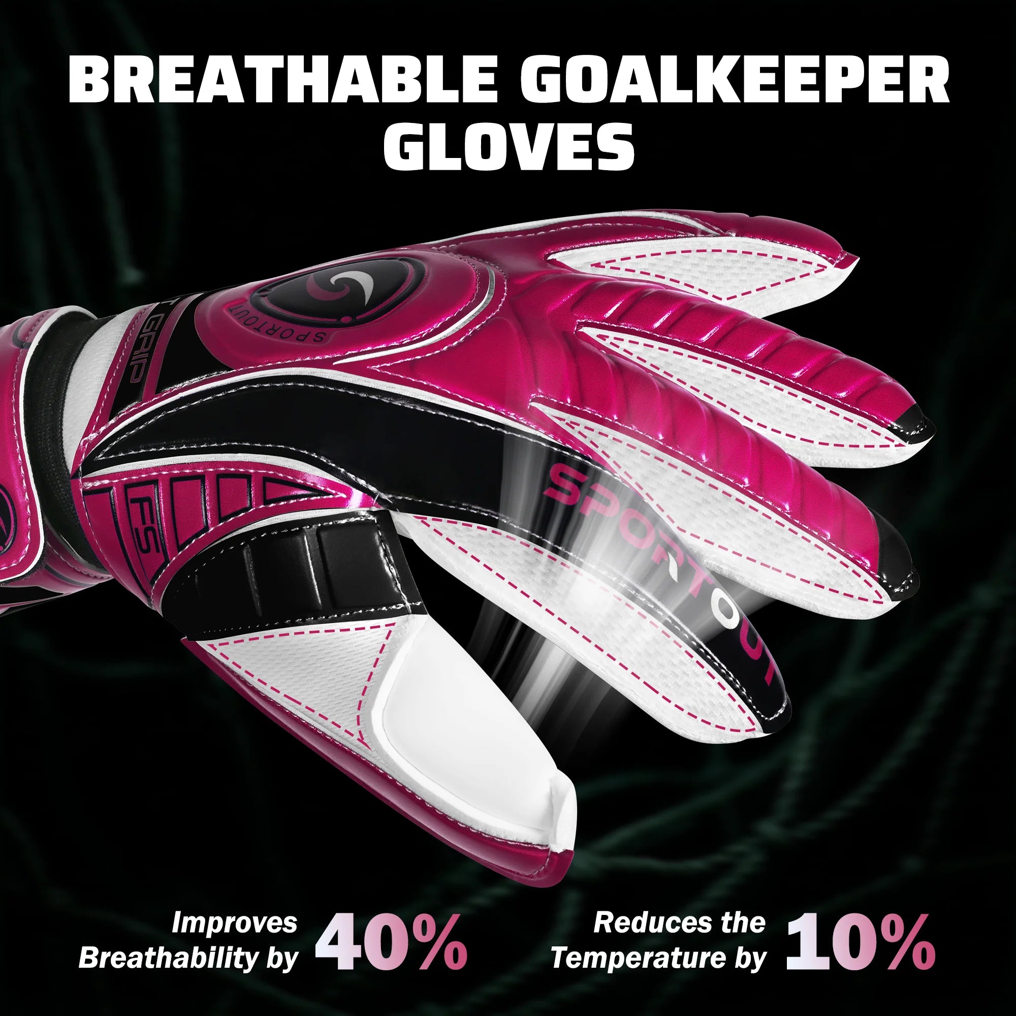 Sportout Goalkeeper Gloves, Goalkeeper Gloves, Durable Football Gloves, Breathable Football Goalkeeper Gloves