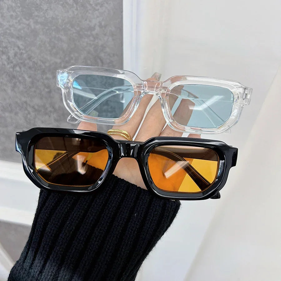 Luxurious Rectangle Sunglasses Women Men Fashion Brand Designer Casual Sun Glasses Female Male Plastic Outdoor Eyewear