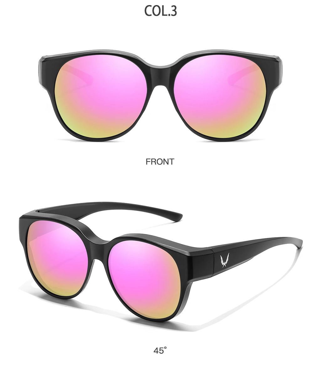 Men and Women's Fashion Round Over Sunglasses Daily Wear Cycling Shopping Fishing Running Glasses Unisex UV400 Eyewear