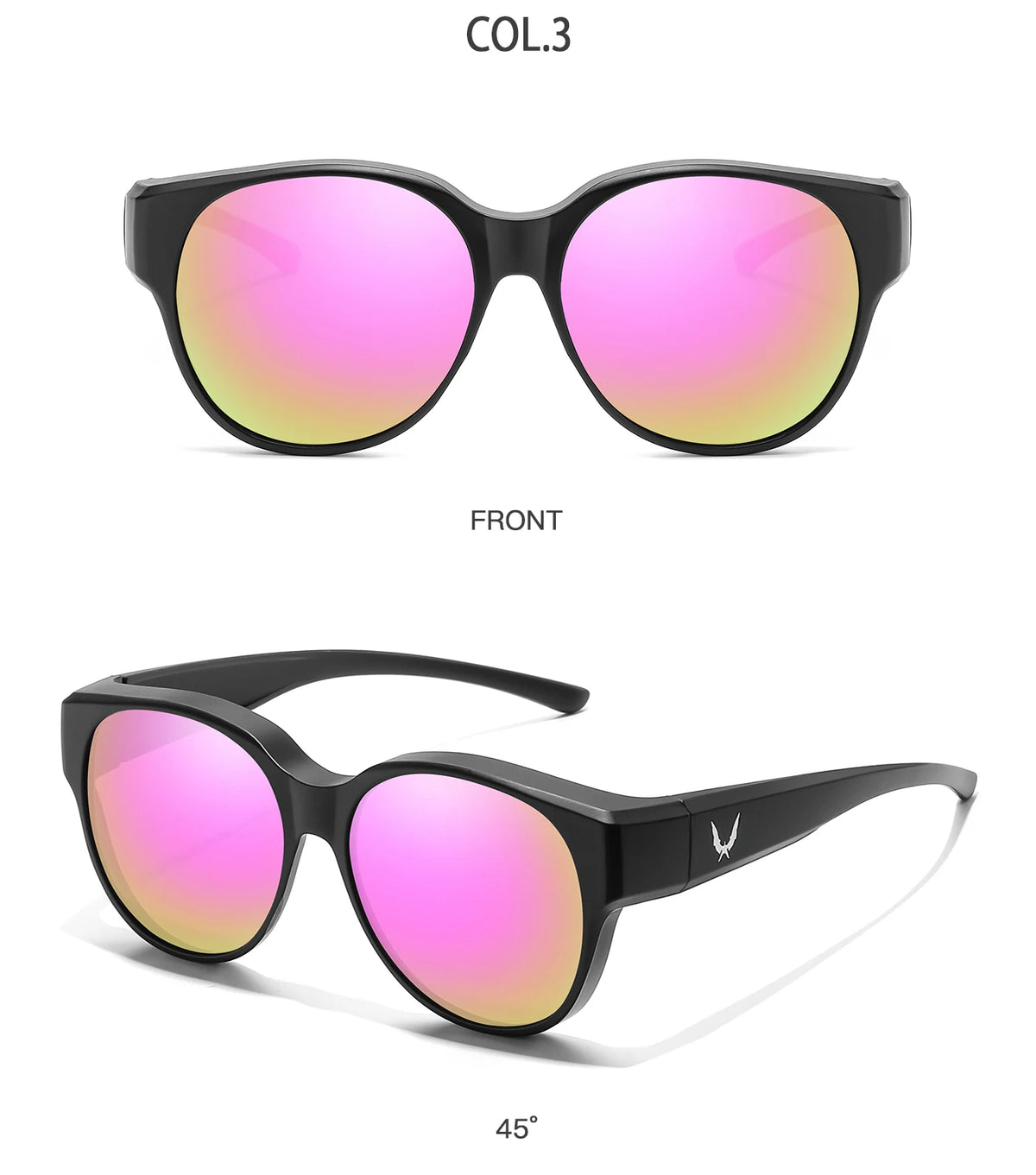 Men and Women's Fashion Round Over Sunglasses Daily Wear Cycling Shopping Fishing Running Glasses Unisex UV400 Eyewear