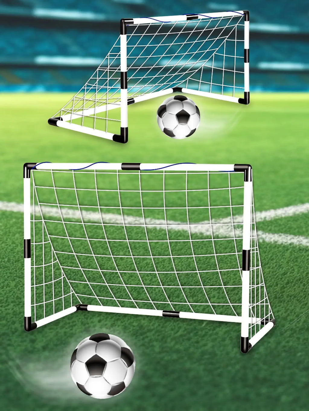 Football Sports Toys Game, Children's Foldable Football Goal with Pump and Ball Outdoor Lawn Soccer Training Gifts for Kids