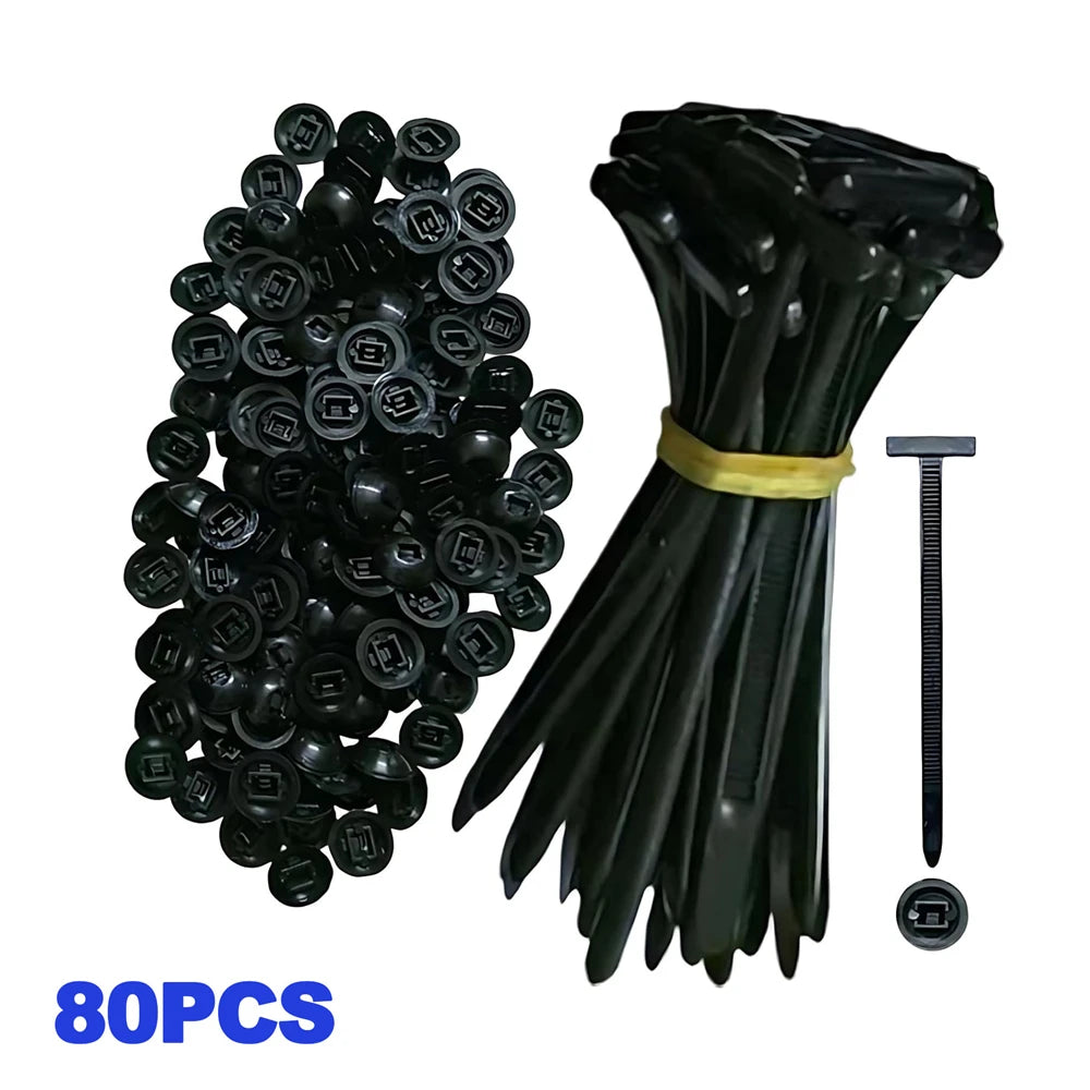 200/100/50Pcs Self-Locked Nylon Cable Tie Push Clips Wire Tie Released Zip Straps Car Pipe Cable Fastener Bundle Fixed Binding
