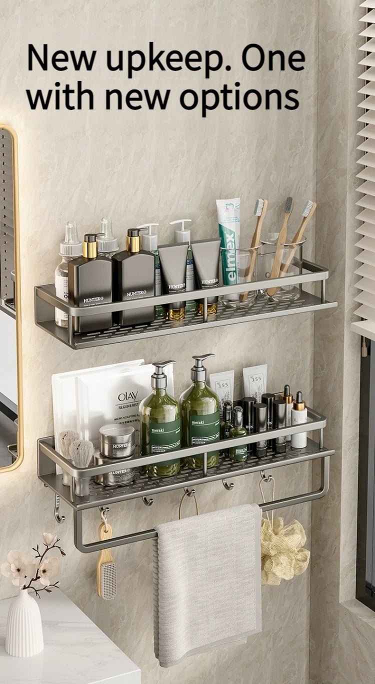 Bathroom Rack Bathroom Shelf Toilet Space Aluminum Hanging Rack Bathroom Organizer Hang on the Wall