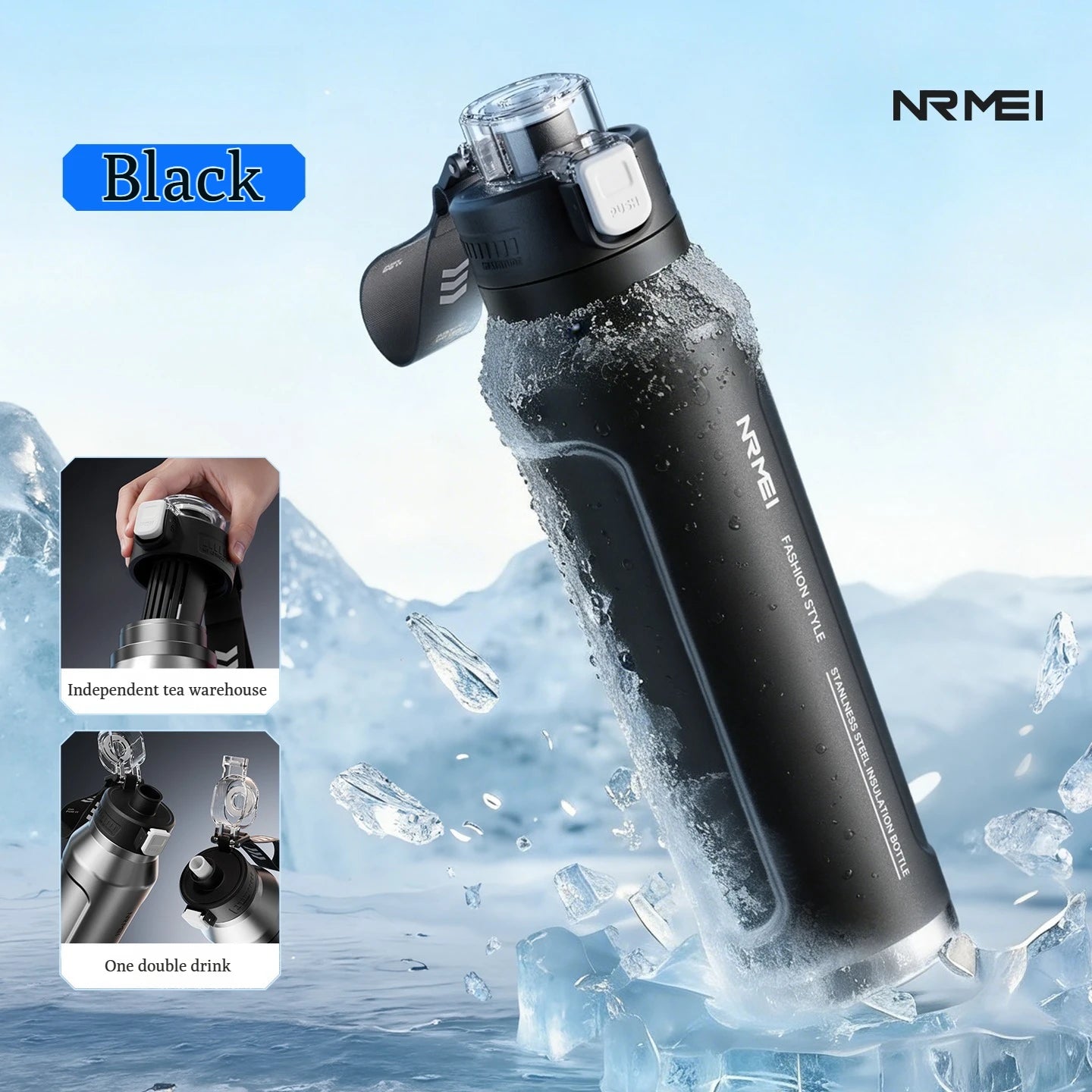 Gourde de sport en acier inoxydable, grande capacité, isotherme, pour fitness, vélo et activités extérieures