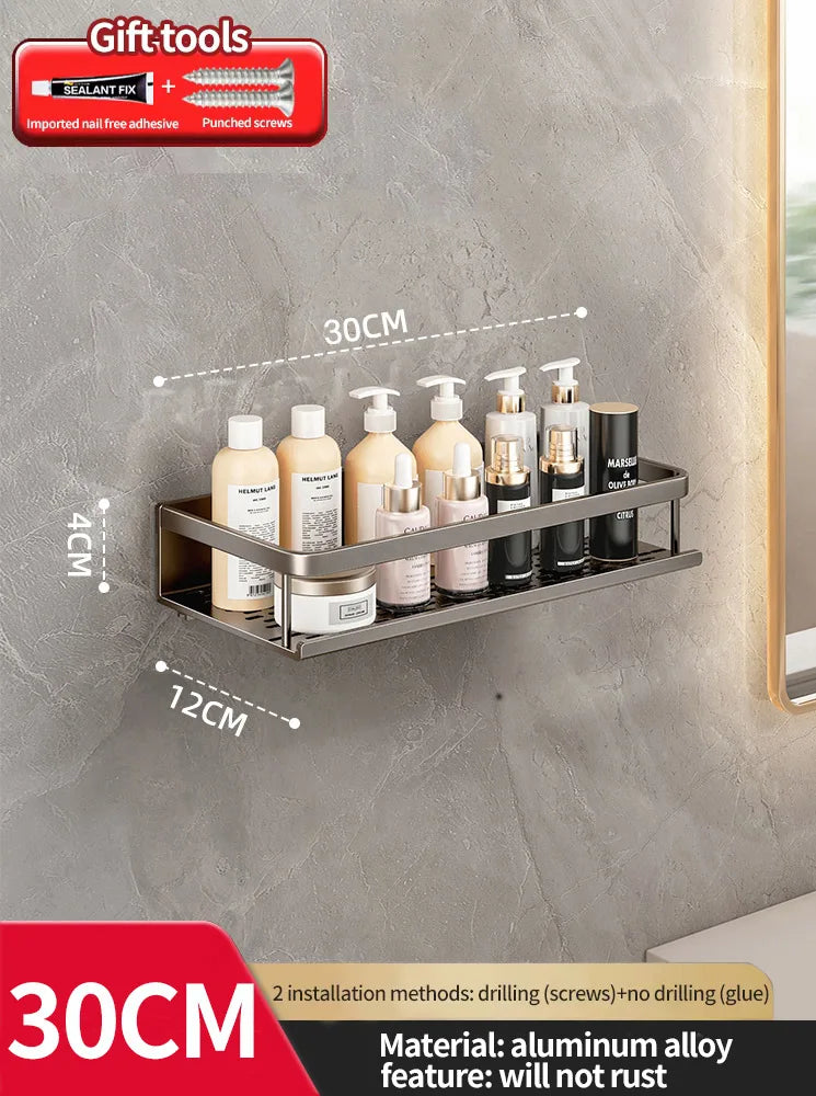Bathroom Rack Bathroom Shelf Toilet Space Aluminum Hanging Rack Bathroom Organizer Hang on the Wall