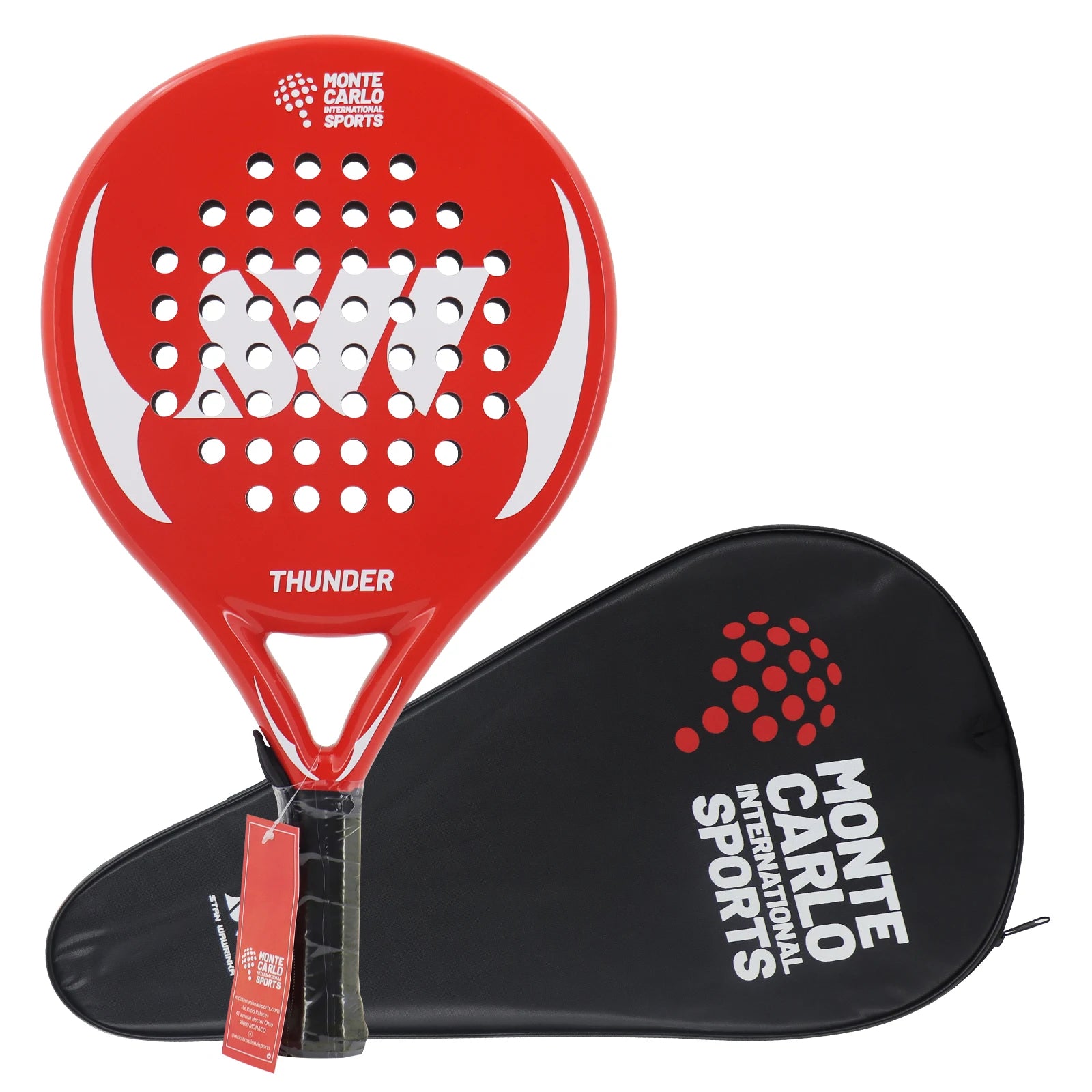 Padel Paddle 3K/18K Carbon Fiber EVA Soft Surface Teardrop Shape with Bag Round Raquette Racket