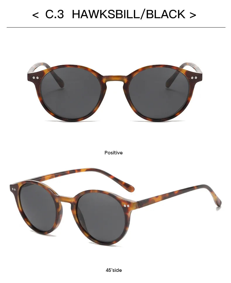 Retro Round Polarized Sunglasses Men Women Classic Leopard Frame Sun Glasses Fashion Black Driving Male Female Goggles UV400