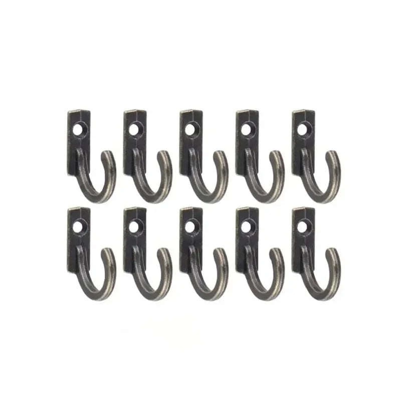 10Pcs Vintage Hooks Wall Hanger Curved Buckle Horn Lock Clasp Hook For Wooden Jewelry Box Furniture Home Decor