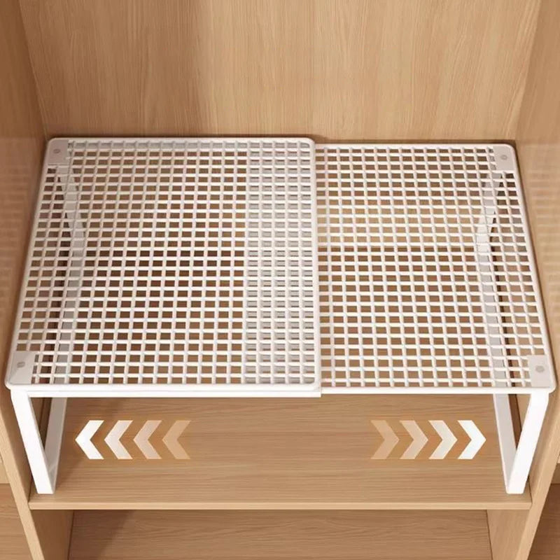 Stackable Telescopic Closet Shelf Retractable Expandable Wardrobe Divider Board  Adjustable Layered Partition Cabinet Organizer