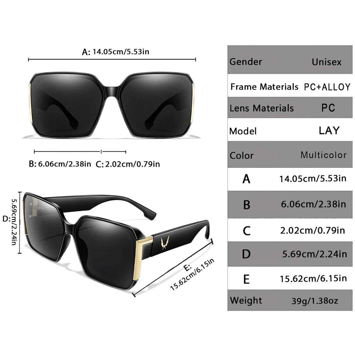 Luxury Vacation Sunglasses for Women and Men Trendy Street Square Shades with UV protection for Outdoor Hiking, Cycling Travel