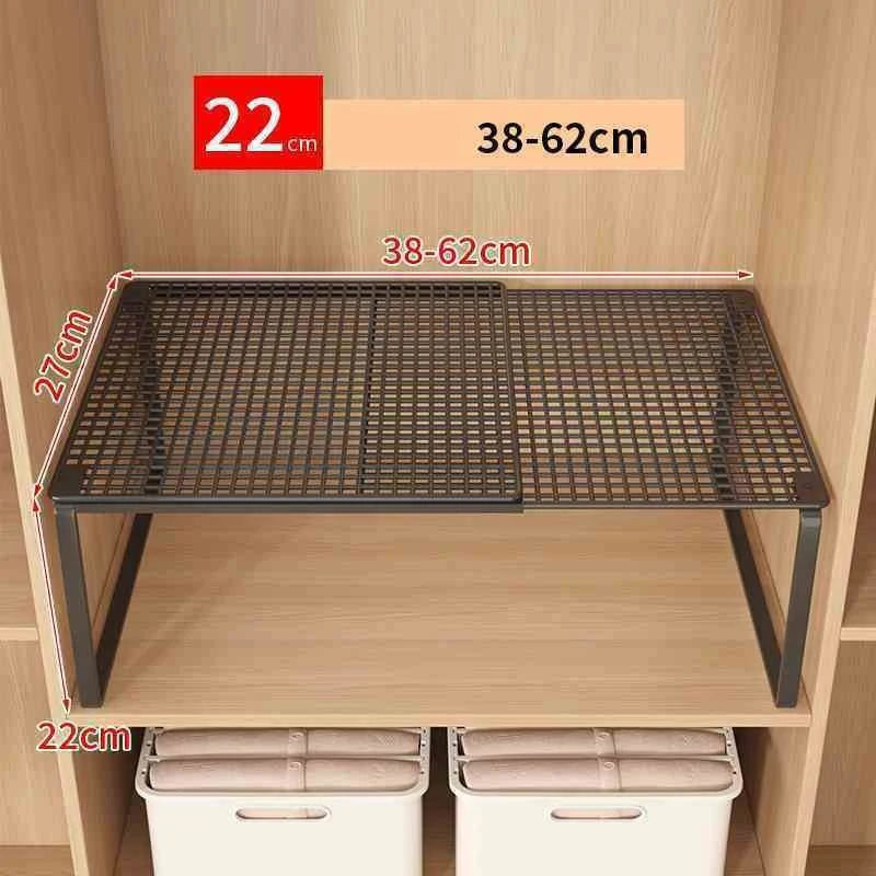 Stackable Telescopic Closet Shelf Retractable Expandable Wardrobe Divider Board  Adjustable Layered Partition Cabinet Organizer