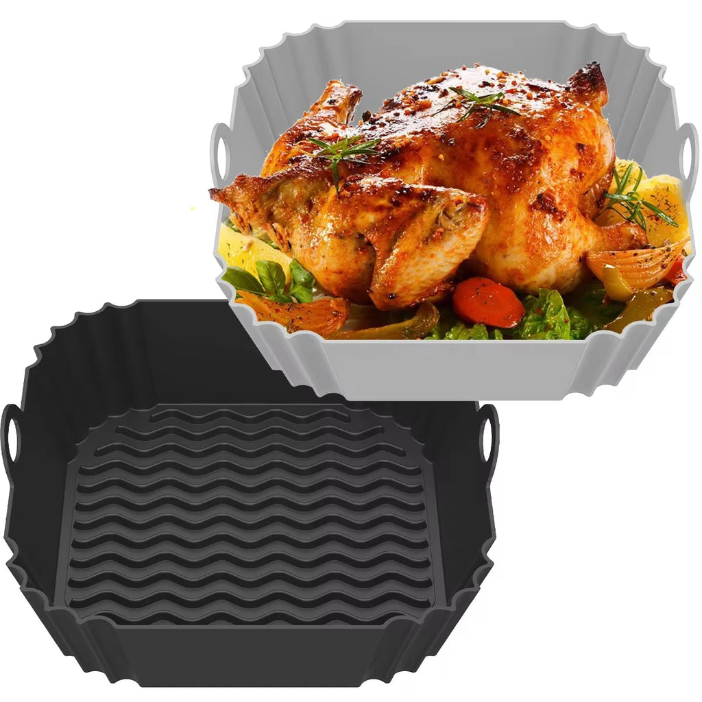 Plateau silicone carré pour air fryer et barbecue